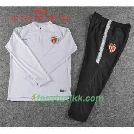 AS Monaco Barn Trenings Collegegenser Set Hvit 2018-2019